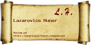 Lazarovics Hunor névjegykártya